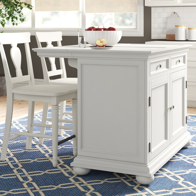 Three Posts™ Rochford Kitchen Island Set with Granite Top & Reviews Wayfair